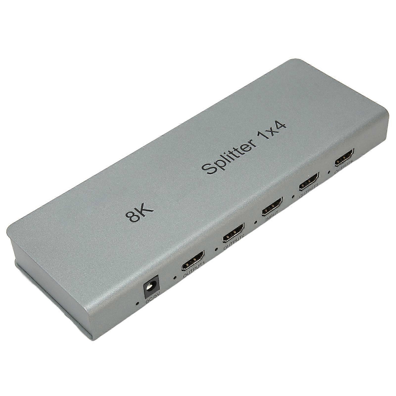 HD Multimedia Interface 2.1 Switcher 1 in 4 Out High Speed 40Gbps 8K HD Multimedia Interface Splitter 100‑240V EU Plug 