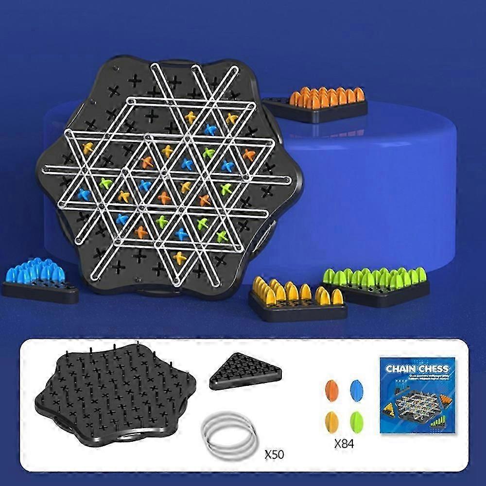 YY2027 Chain Chess Board Chain Triangle Game Desktop Puzzle Game for Kids Adult