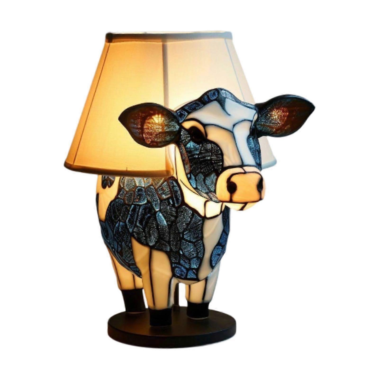 Animal Table Lamp, USB Desk Lamp, Statue, Figure Decor, Cow, Bedside Lamp, Ambient Light for Party, Hallway, Nursery, Dining Table