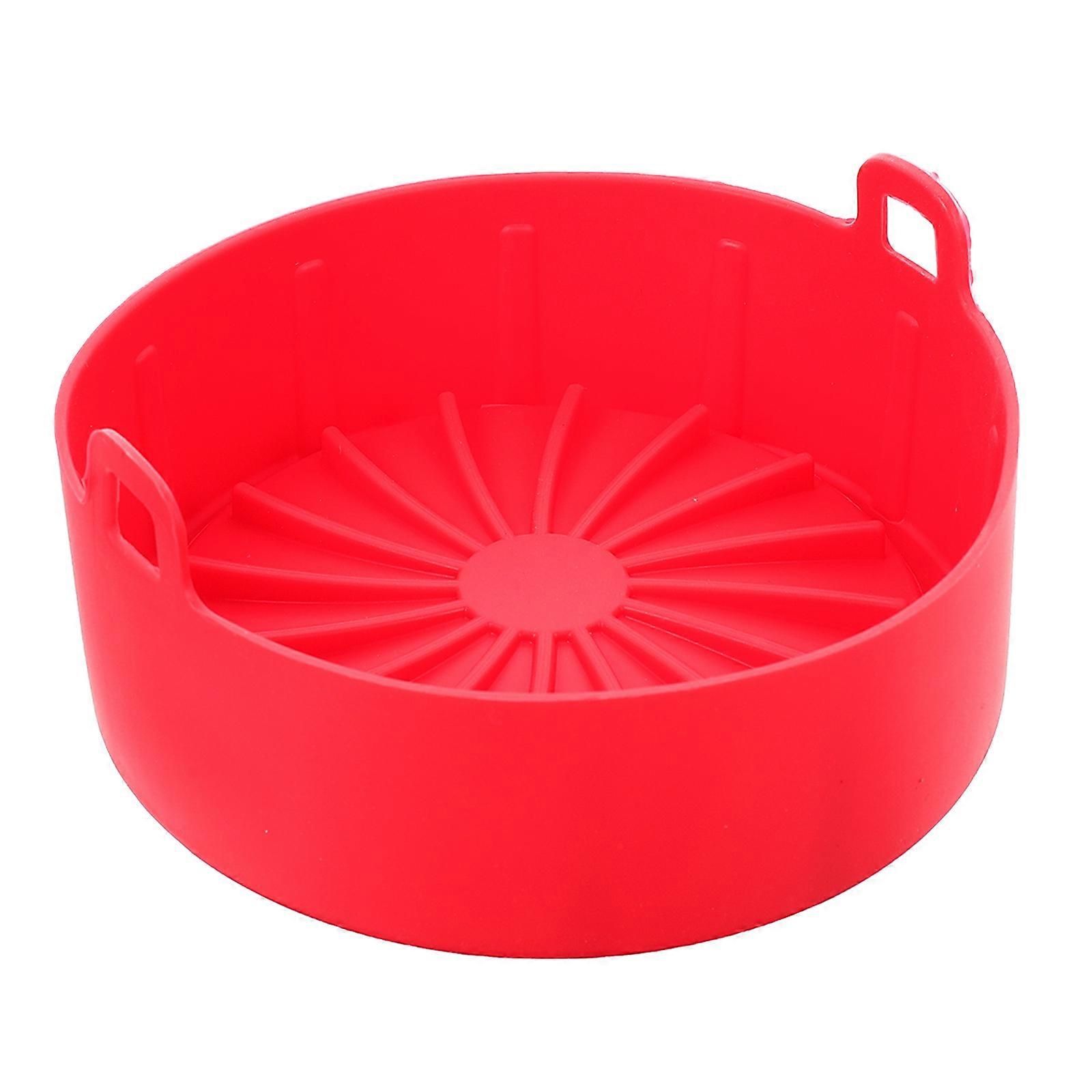 Silicone Heat Resistant Mat Reusable Air Fryer Liner Home Users 17X17CM Red Non-stick 1Pack