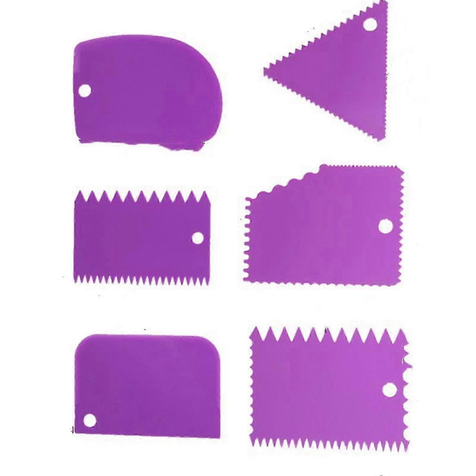 Cake Scraper Set 6PCS Trapezoidal Semicircle Arc Triangular Sawtooth Cream Smoothing Tools
