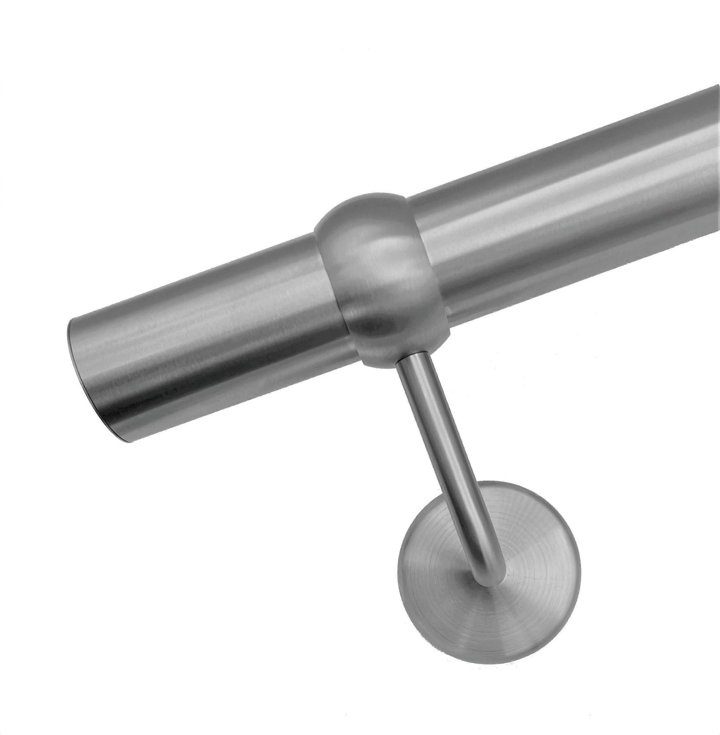 Wall Handrail with Handrail Support Made of Stainless Steel V2A, 0.52 m, Handrail Support with Ball Rings (200 cm)