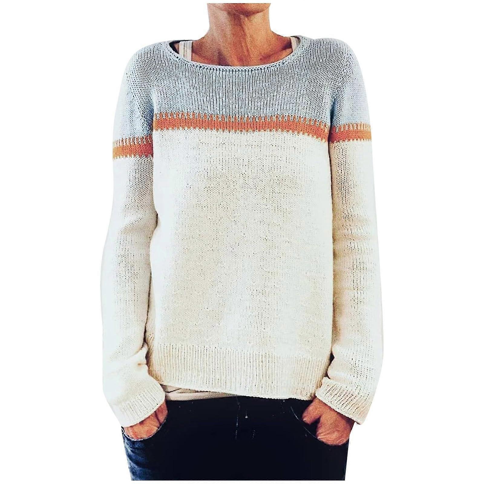 Pullover Women's Turtleneck Long Sleeve Knit Top Beige Loose Jumper for Christmas Size 4XL Elegant Fashion