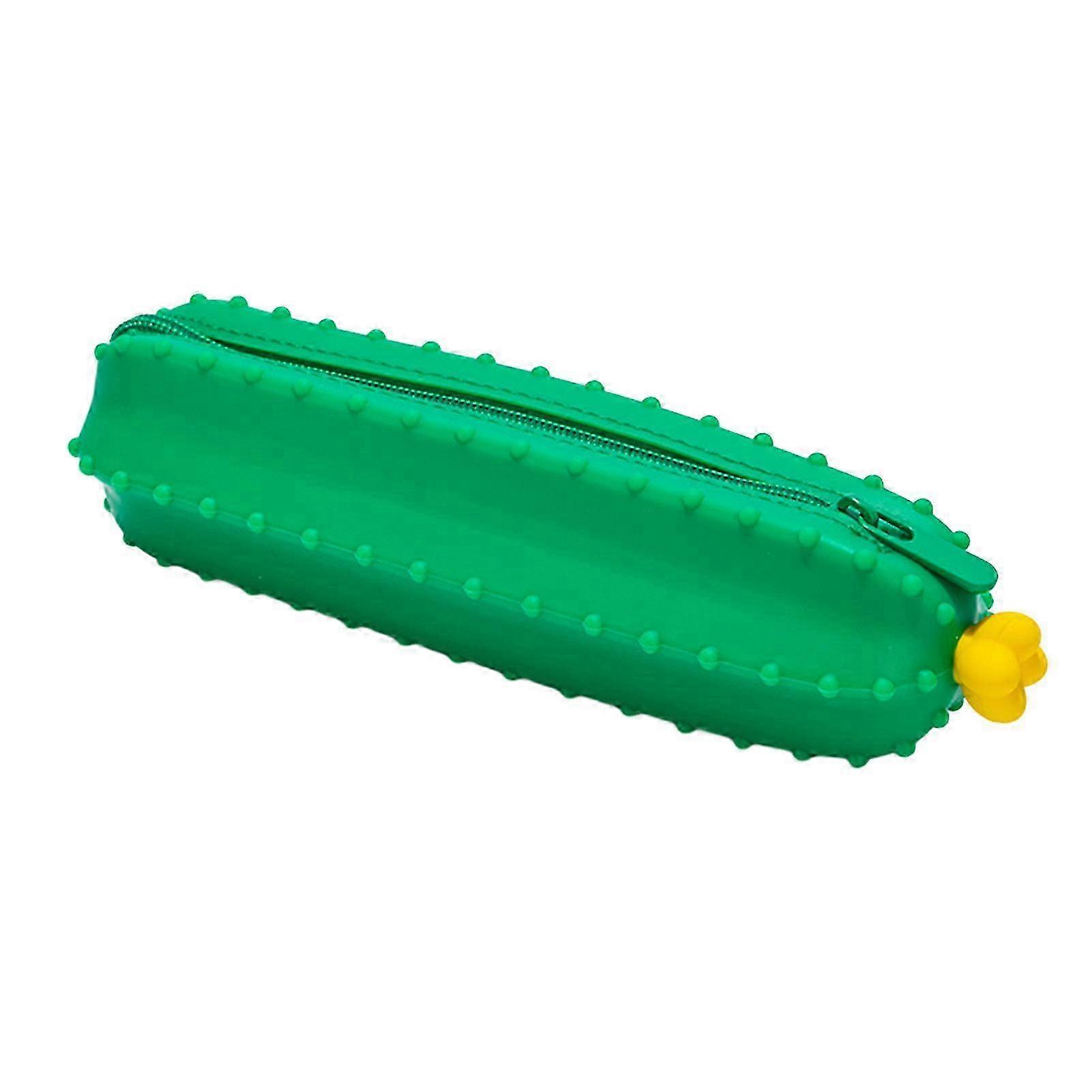 Cute Silicone Pencil Case in Fruit and Vegetable Shapes with Smooth Zipper for School Supplies