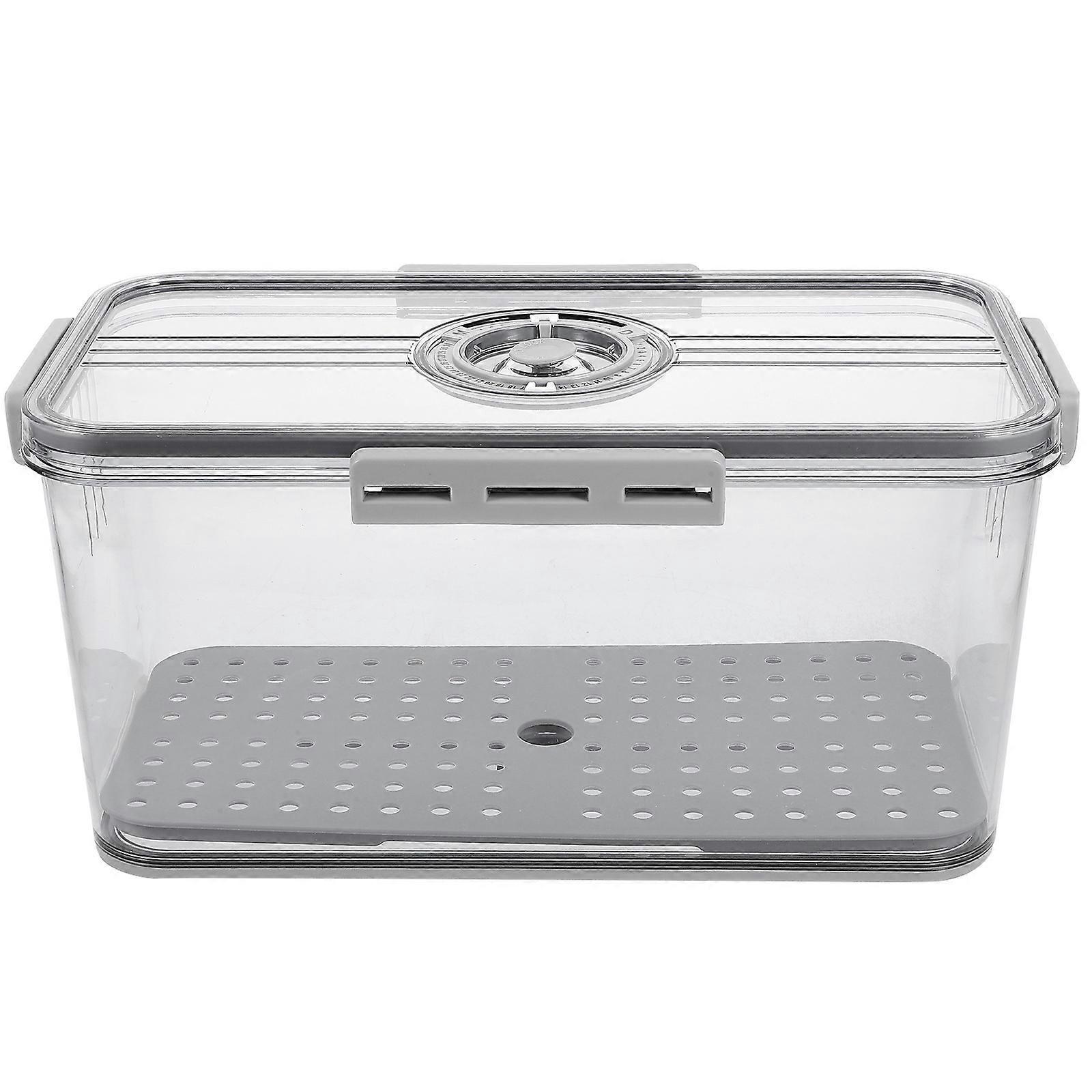 Time Recording Airtight Bread Storage Container Kitchen Counter Organizer Grey 32.50X17.50X15.50CM 1Set