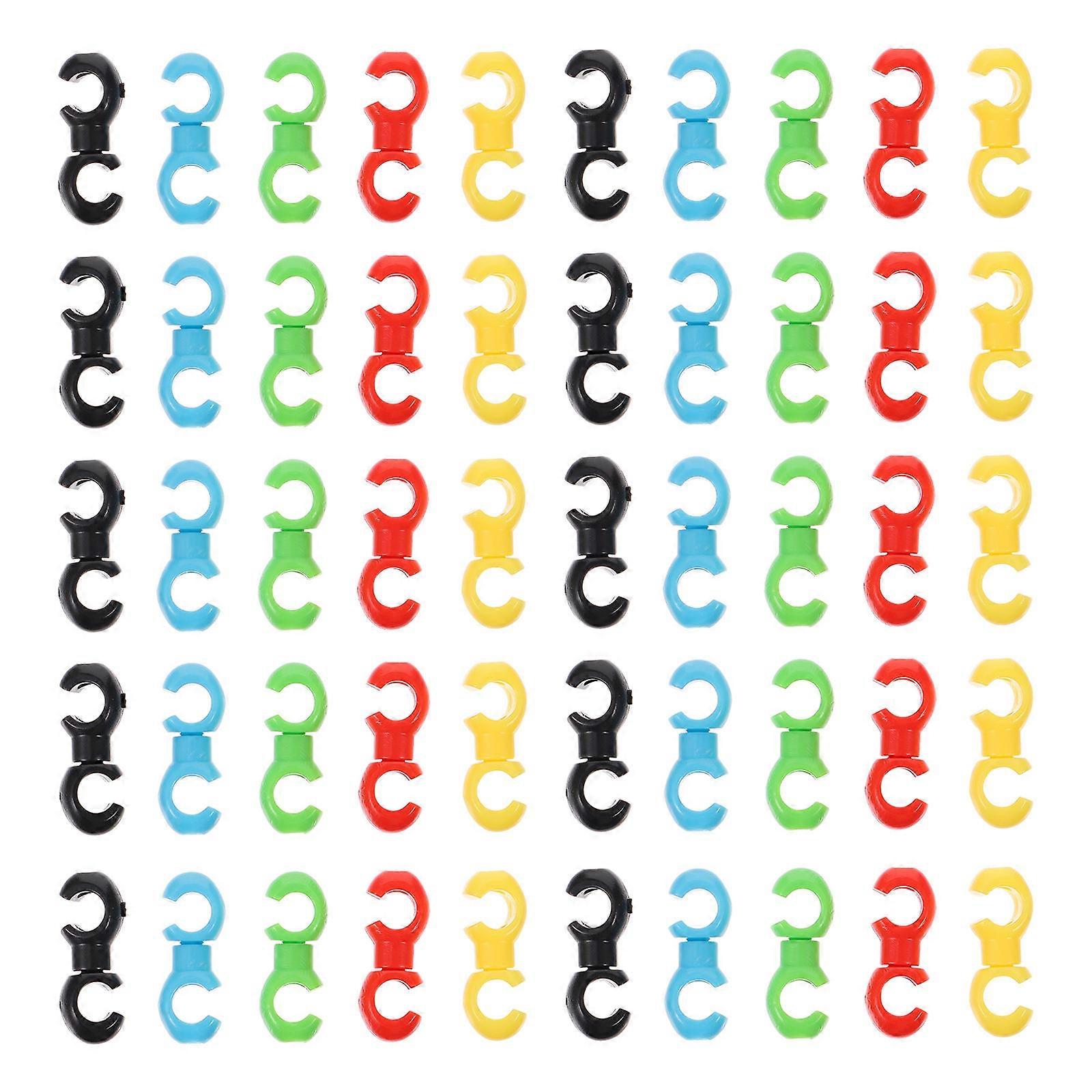 Wire Clamps C Shaped Buckle Bicycle Component Fixation Assorted Color 2x0.5x0.5cm Cable Management 50Pack