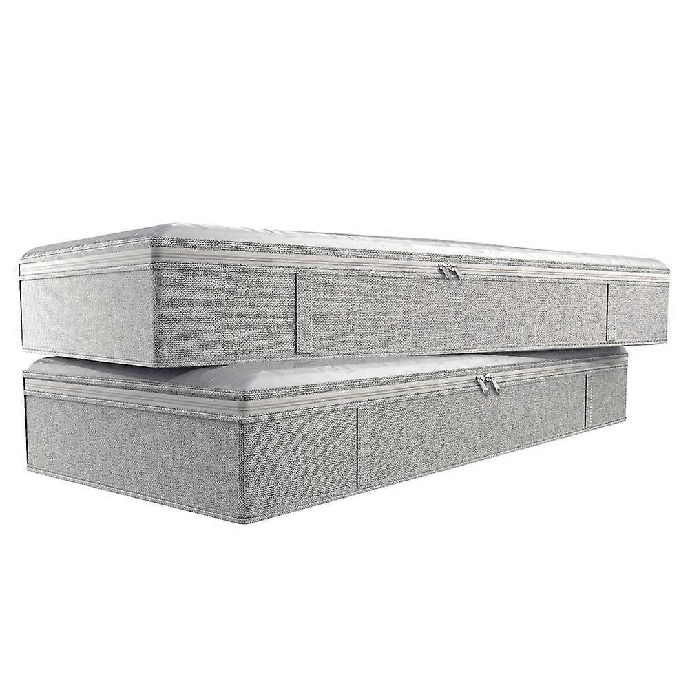 2pcs Foldable Cube Storage Containers for Clothes & Blankets   Moisture & Mildew Resistant, Grey Non Woven Material