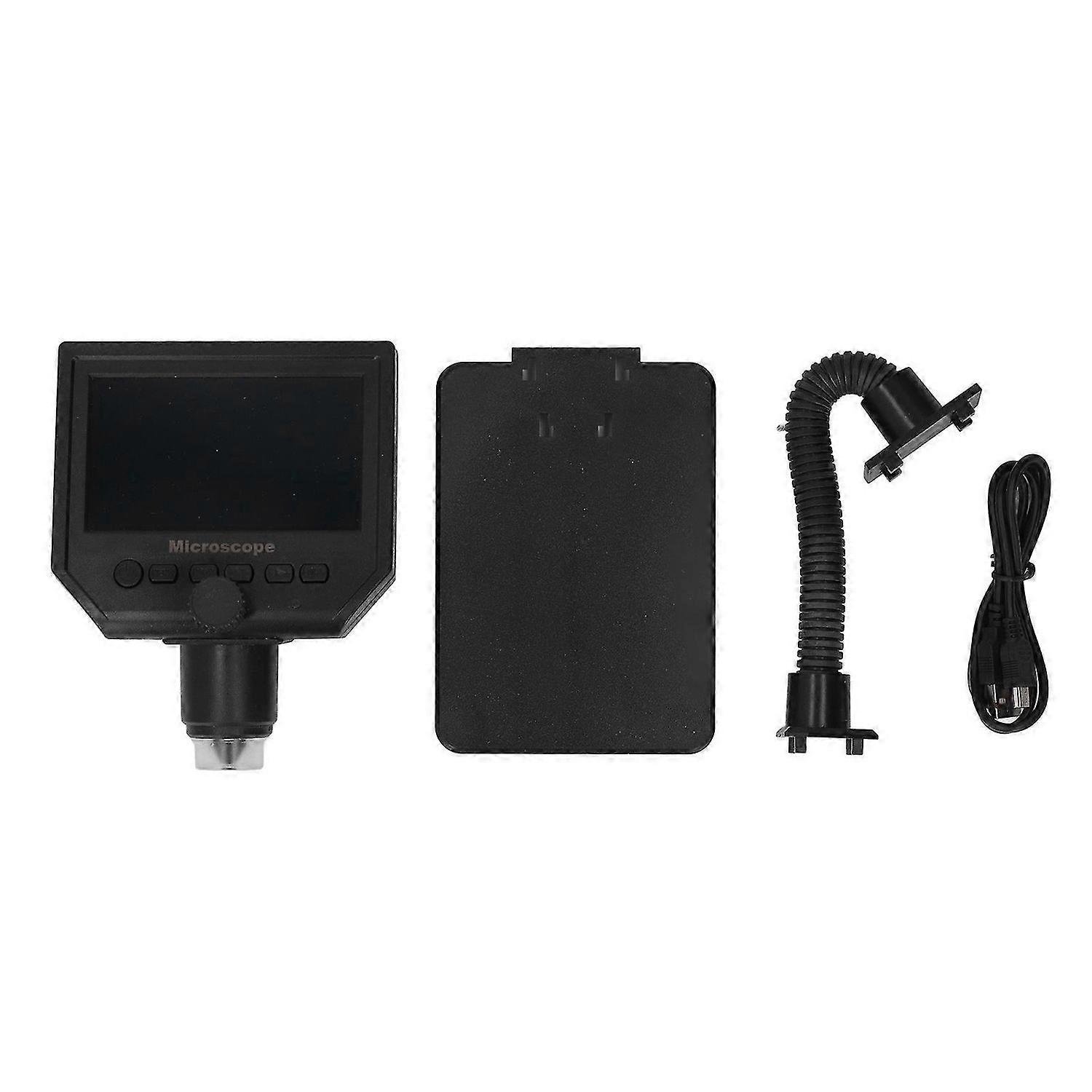 Digital Microscope USB Electron 4.3in HD Display 600X 3.6MP with LED Lights for PCB Soldering Circuit Board