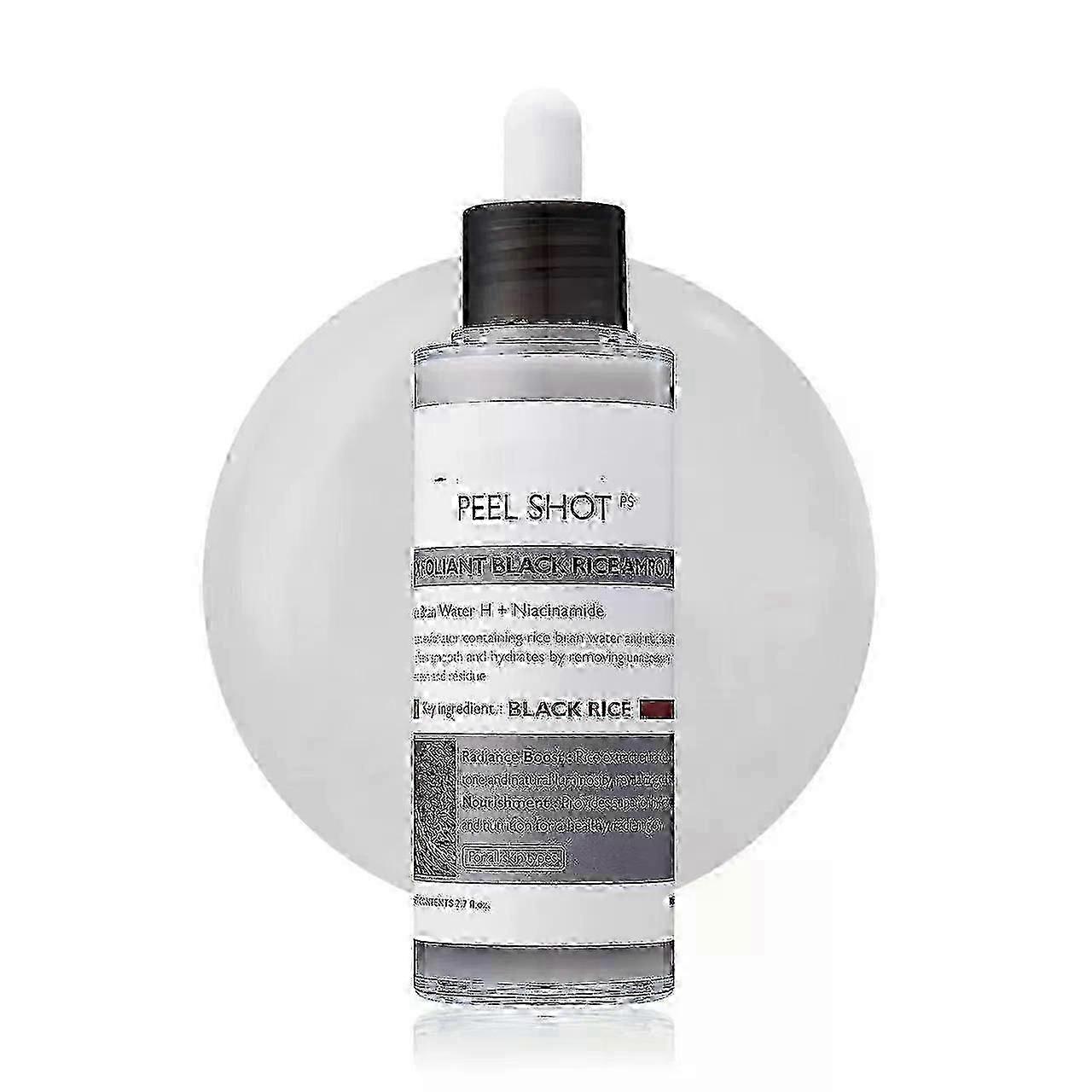 Peel Shot Glow Rice Ampoule Duo - Peeling złuszczający z białego czarnego ryżu do twarzy, ciała, usuwający martwy naskórek do każdego rodzaju skóry