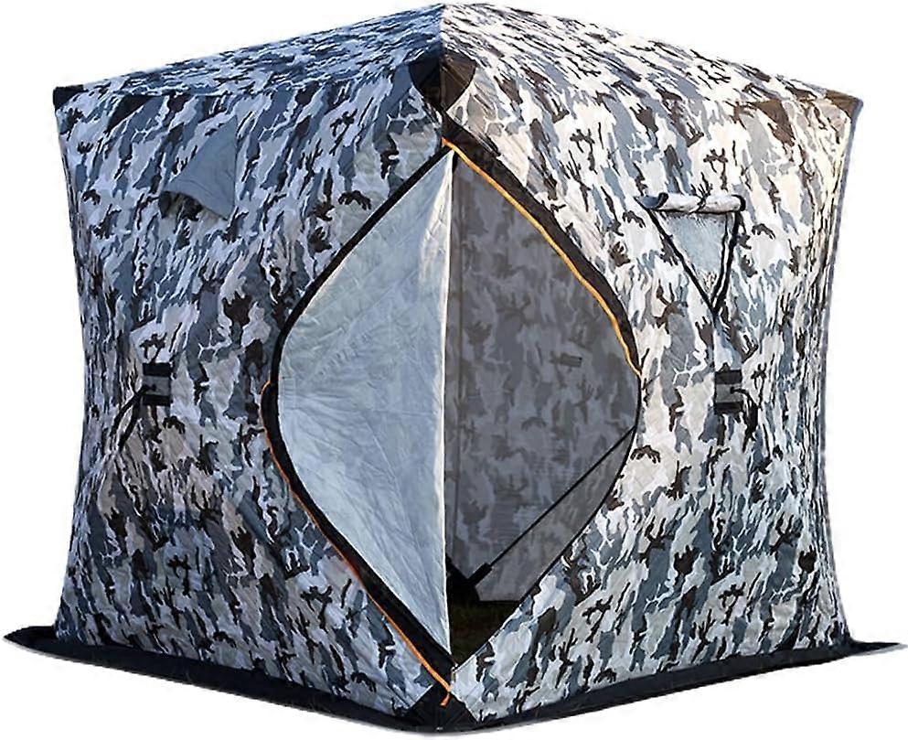 Portable Ice Fishing Tent with Camouflage Design, Waterproof and Windproof, Easy Setup Winter Fishing Shelter, Compact Size