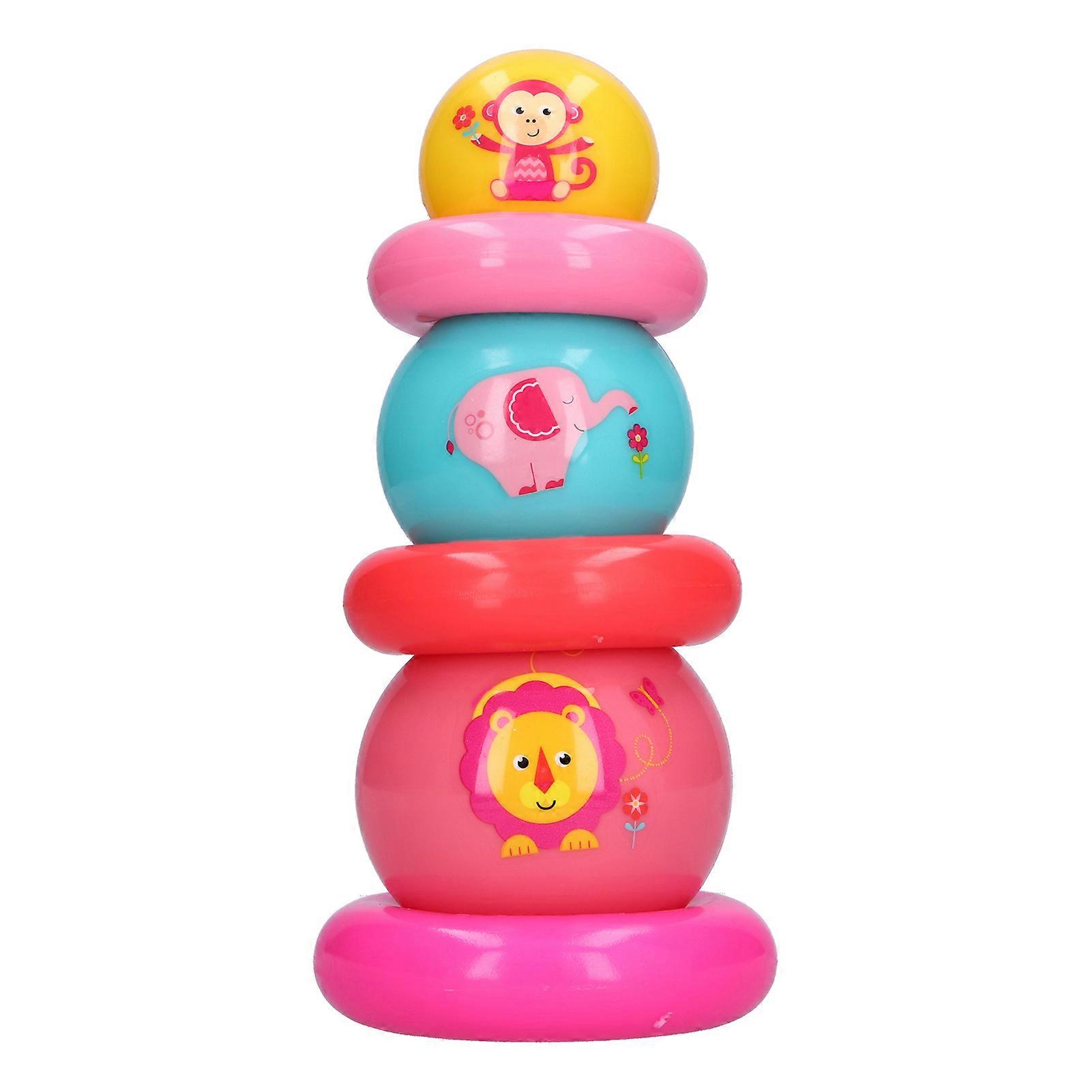 Bright Color Cartoon Stacking Ball Set Kids Early Learning Educational Stacking Ball Toy