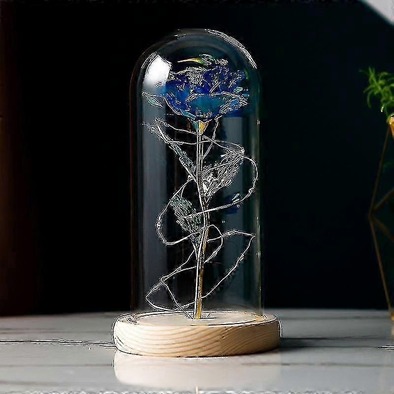 Rosa Eterna em Cúpula de Vidro com Luzes LED - Presente Perfeito