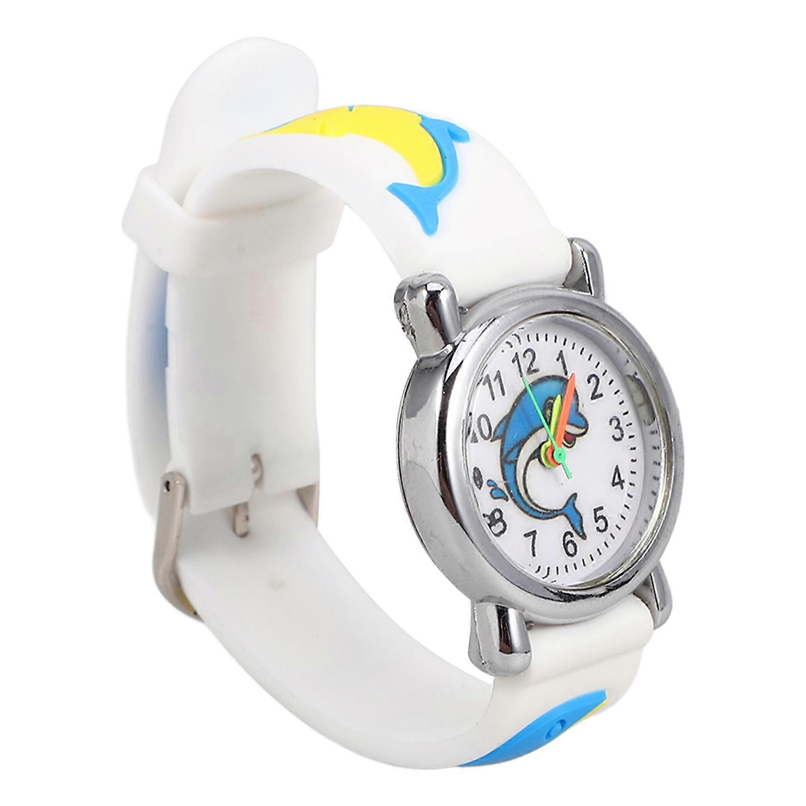 Kids Digital Watch Cartoon Dolphin Watch Childrens Watches Yellow Educational Tool Rectangular 1Set