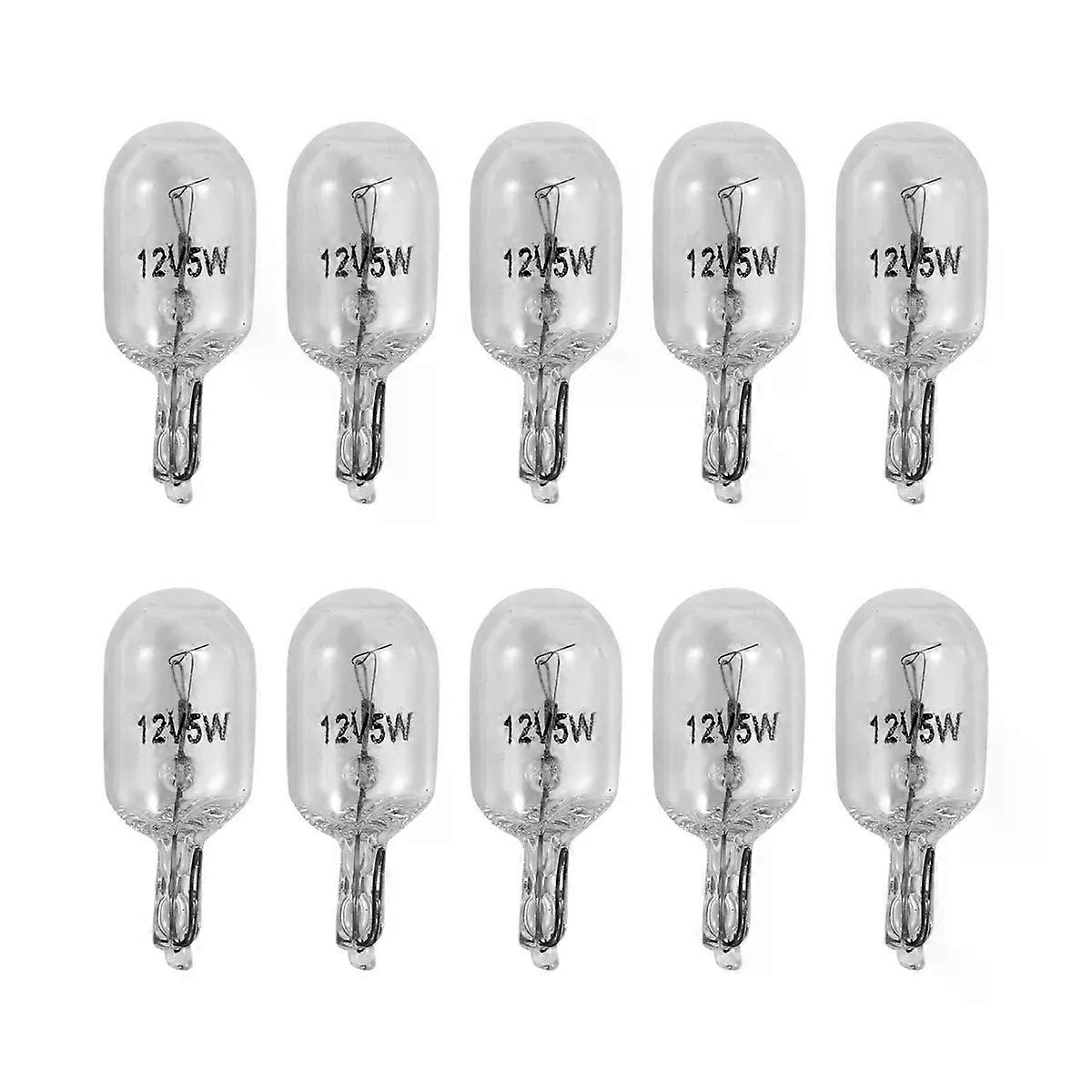 Car T10 12V 5W 168 194 W5W Halogen Light Bulb Instrument Cluster Gauge Dash Lamp Reading Lights 10 Pack Warm