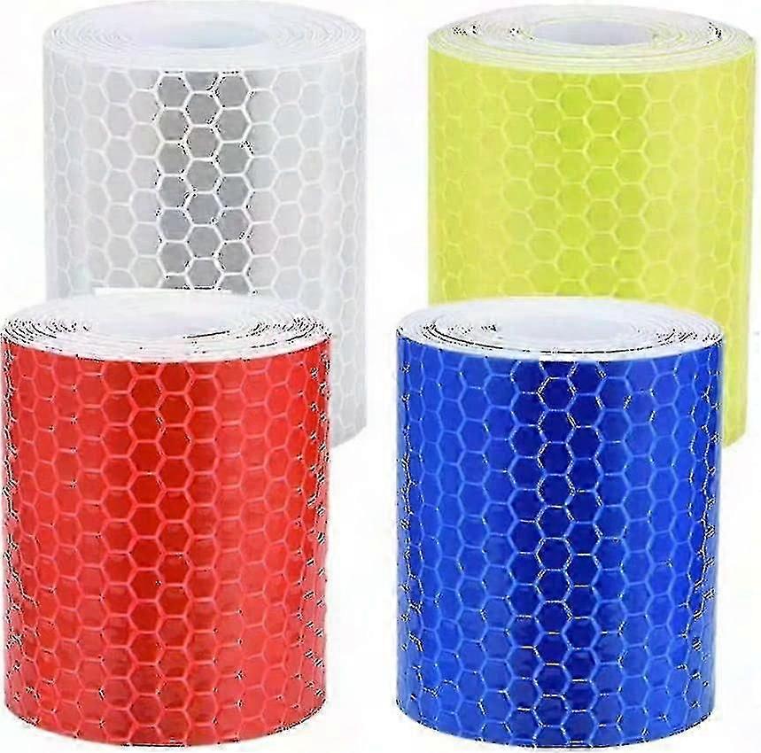 Reflective Safety Tape 4 Rolls Adhesive for Visibility and Warning Purposes