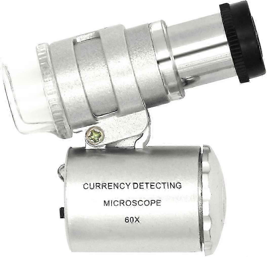 60x Adjustable Mini Led Pocket Microscope Magnifier Magnifier With Currency Detection Magnifier