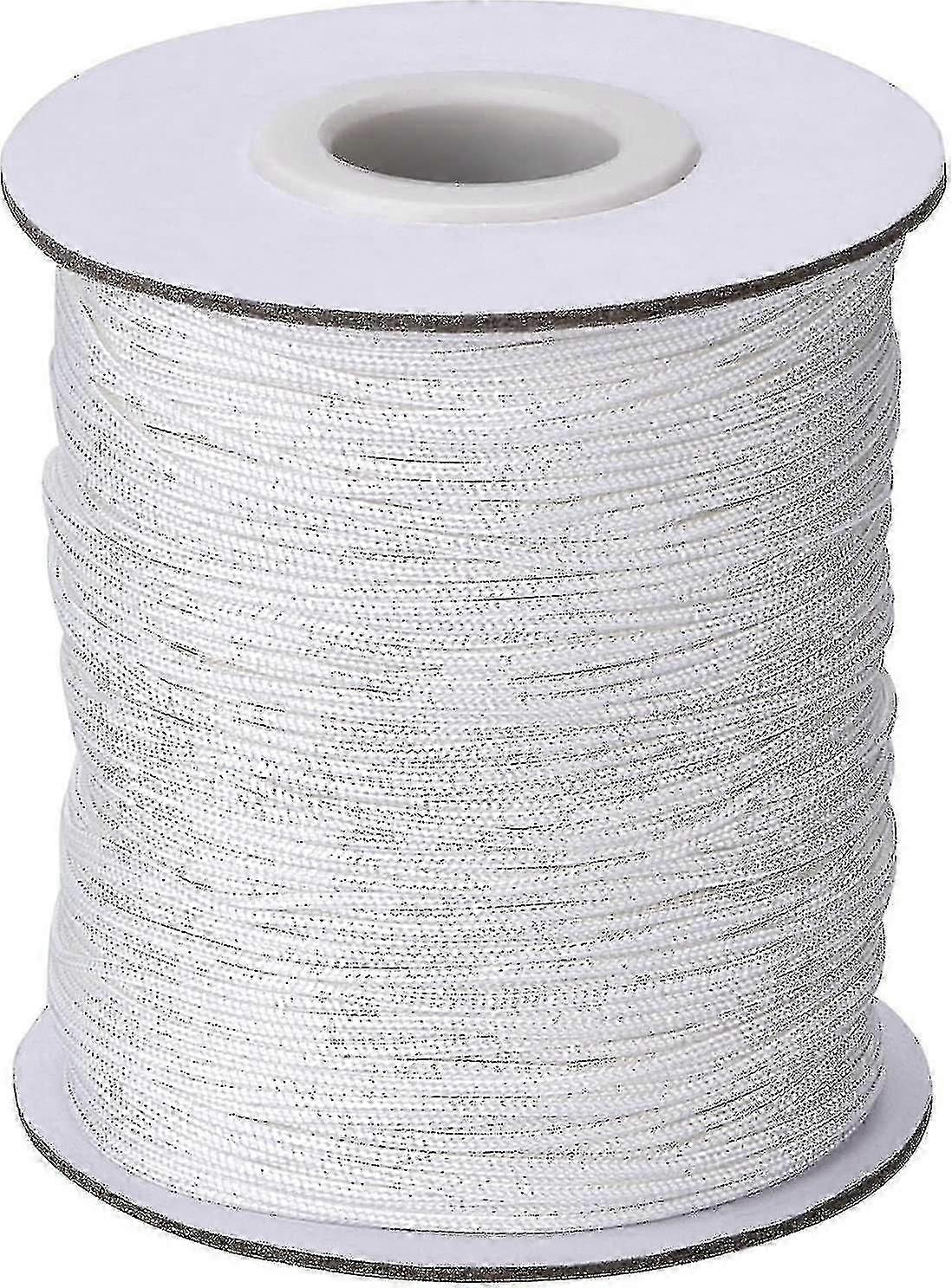 1.0mm الأبيض مضفر رفع الظل الحبل سحب الحبل للستائر الألومنيوم أعمى الظل، مصنع البستنة والحرفية، 109 ياردة / لفة