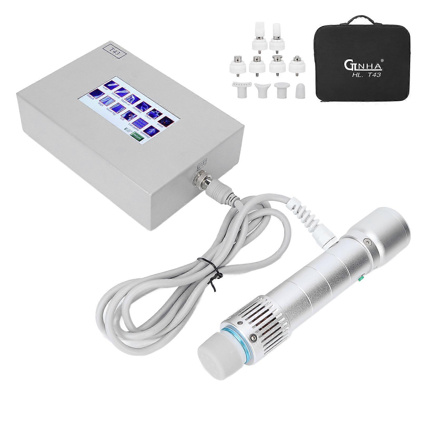 ED Shockwave Treatment Machine Muscle Pain Relief Extracorporeal Shockwave Body Massager Silver 110‑240VUS Plug