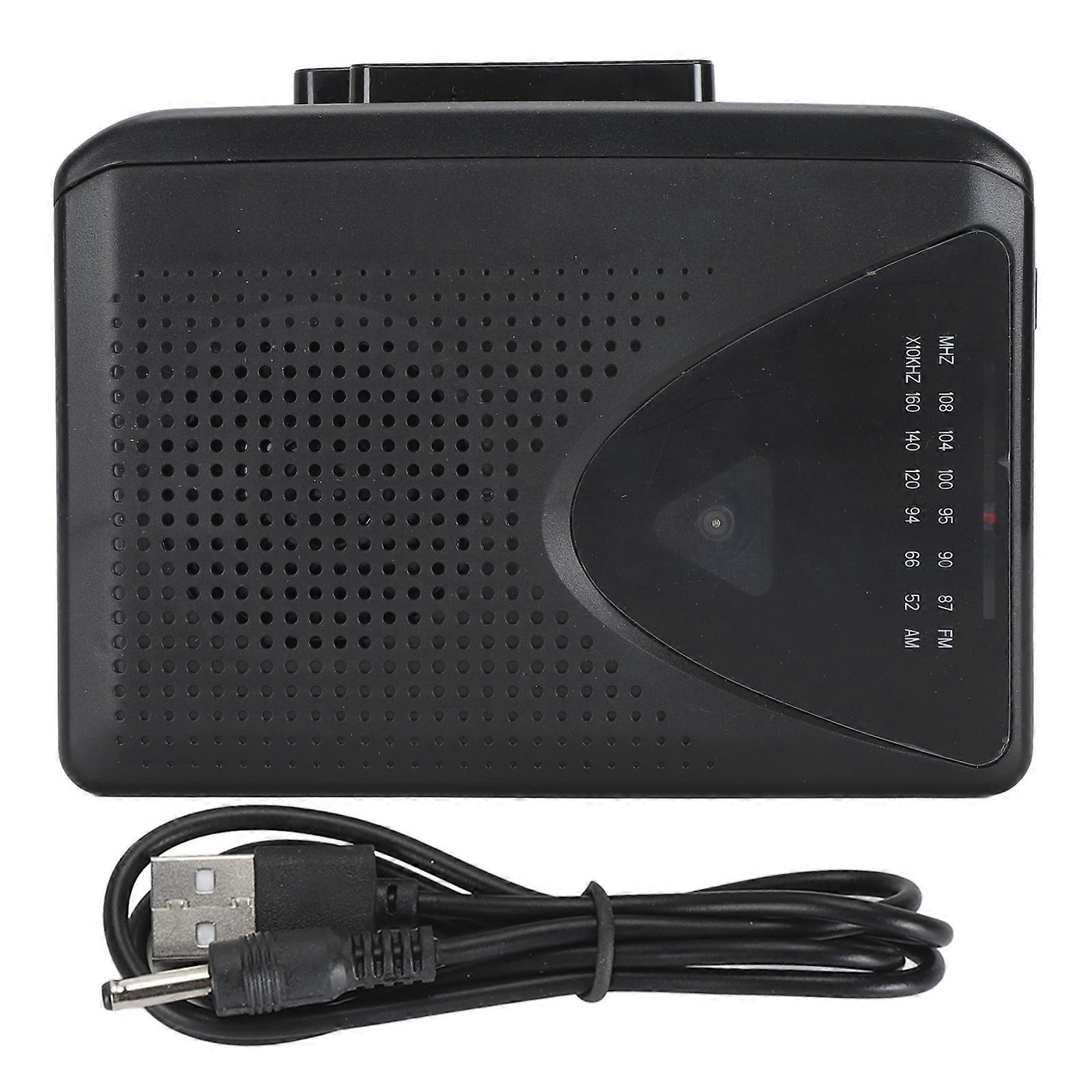 Portable Cassette to MP3 Converter with Auto Reverse, FM/AM Radio, and Headphone Jack
