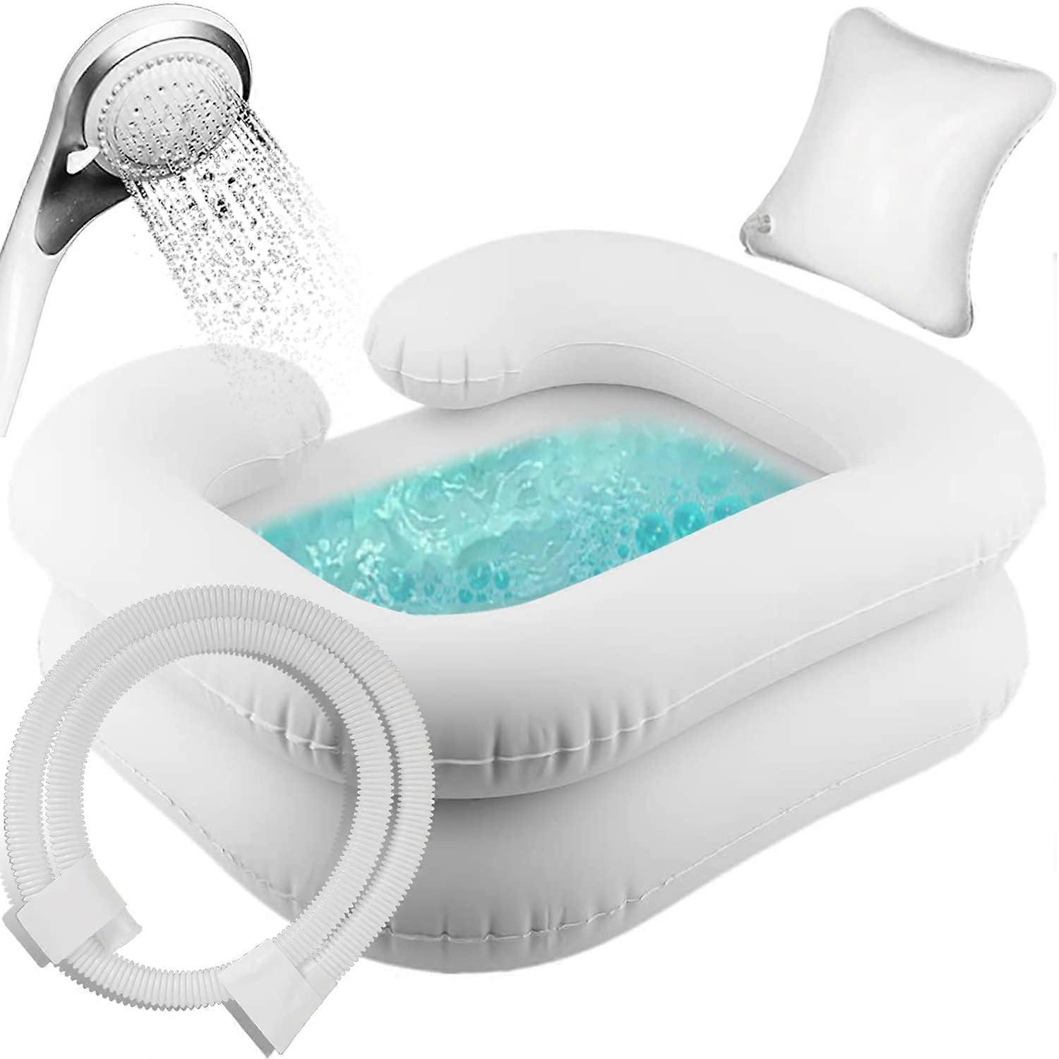 Inflatable Shampoo Basin - Portable Hair Wash Bowl for Injuries, Dreadlocks, and Home Sink Use, Durable Material, Size 22x15 inches