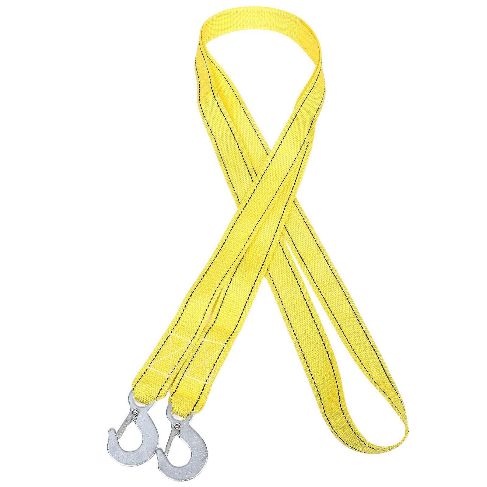 Heavy Duty Fluorescent Tow Straps with Hooks – High Load Capacity Emergency Towing Rope for Cars, Bikes, and Motorcycles, Portable and Lightweight