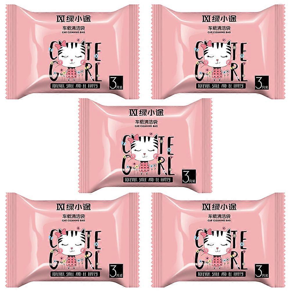 15 Pcs Auto Trash Bags Self adhesive Vehicle Garbage Pouches