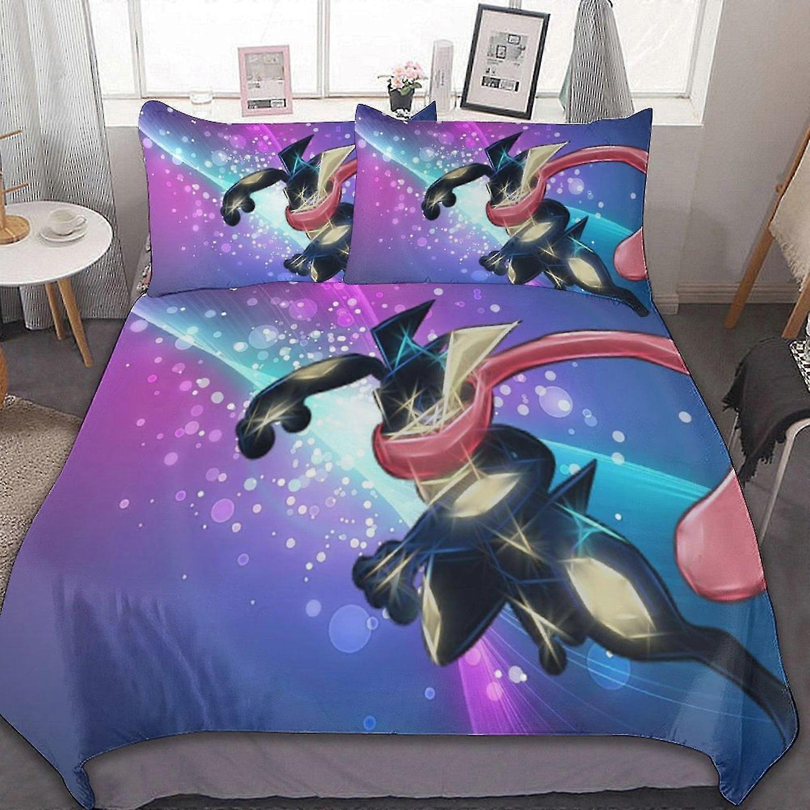 Conjunto de cama confortável de 3 peças com edredom macio, 1 capa de edredom e 2 fronhas para presentes de decoração de quarto