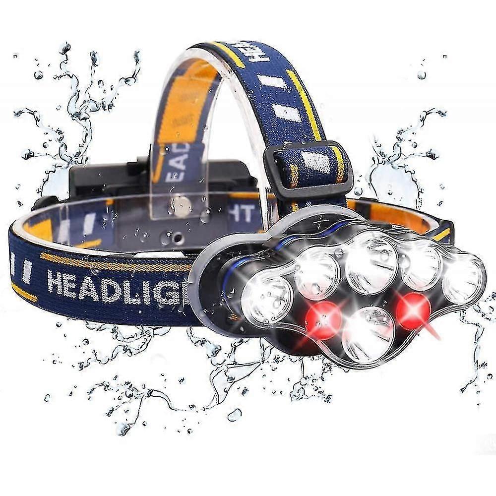 Led Headlamp, Rechargeable Usb Front Torch With Motion Detector, 6 Lighting Modes