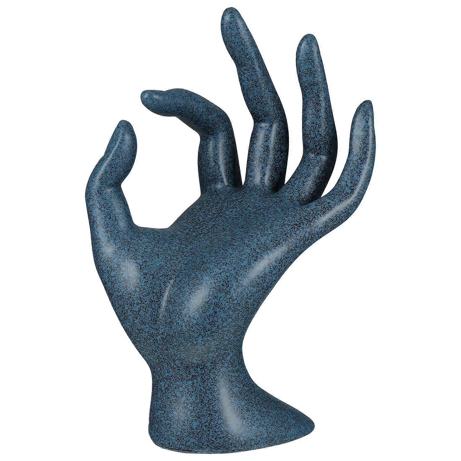 Hand Form Display Stand Jewelry Display Holder Retail Display Blue 17.5×11.5cm Storage 1Pack
