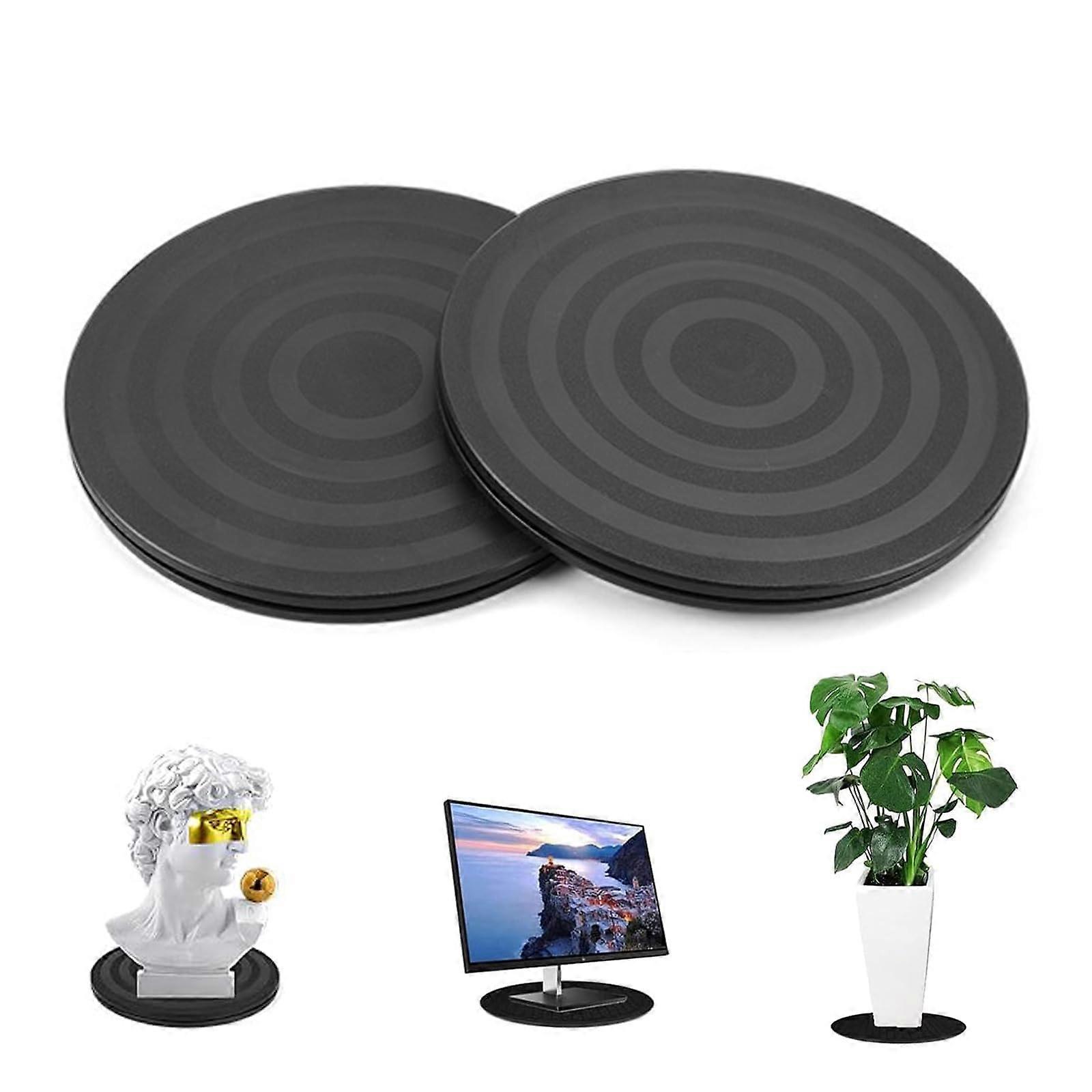 Pack of 2 Universal 20 cm Turntable Rotating Platform 360 Degree with Steel Ball Bearings for TV and Loudspeakers