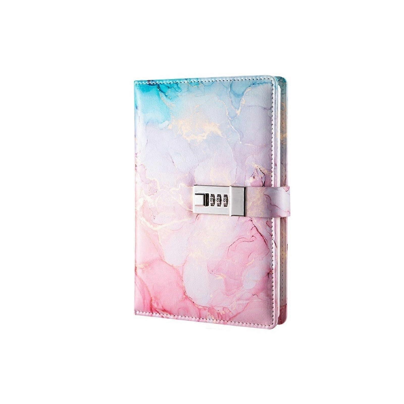 A5 Password Protected Lock Notebook, Pink Diary for Students and Travelers, Combination Lock Stationery, Office Accessories