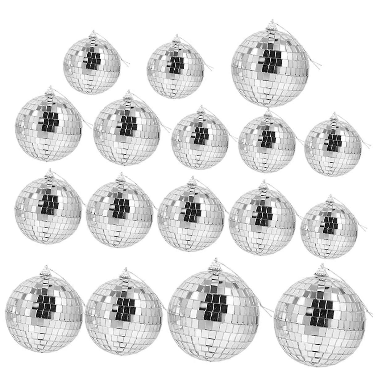 Disco Reflective Ball Christmas Mirror Ball Hanging Ornaments Silver