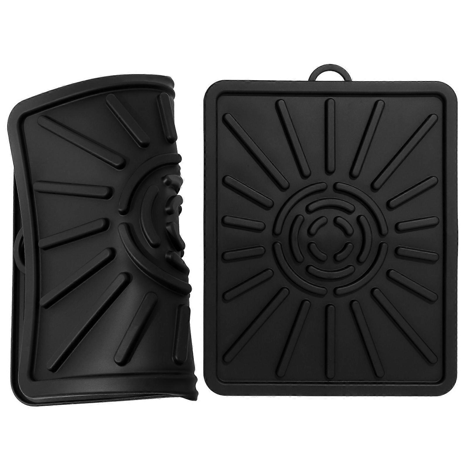 Silicone Baking Mat Griddle Protective Cover for Kitchen Use 2Pcs Black