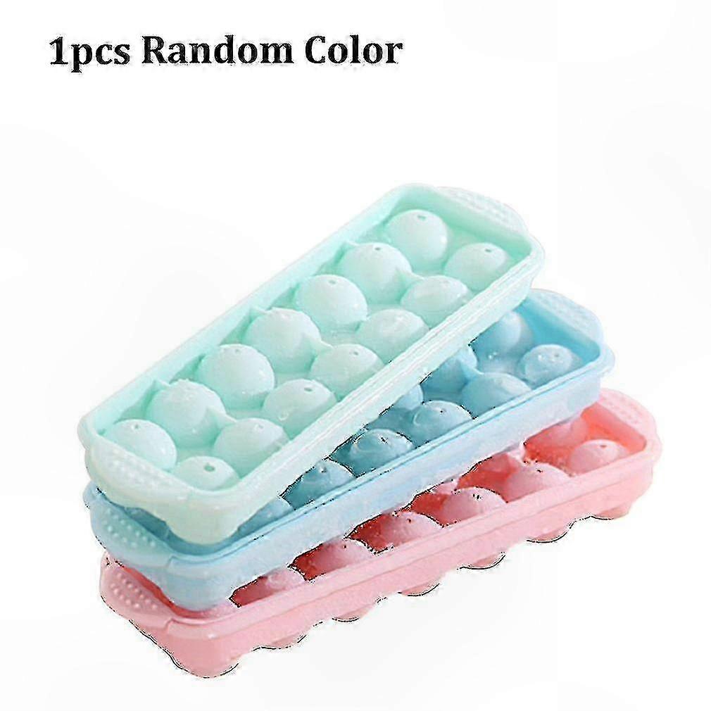 3D Round Ball Ice Mold Tray with Cover for Home Bar and Party Use Hockey Hole Design DIY Plastic Molds for Ice Making