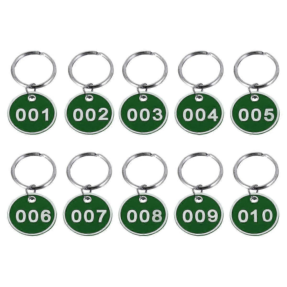 Red Metal Key Chain with Ring Numbered ID Tags for Storage Use 10pcs Pack Number 1 to 10