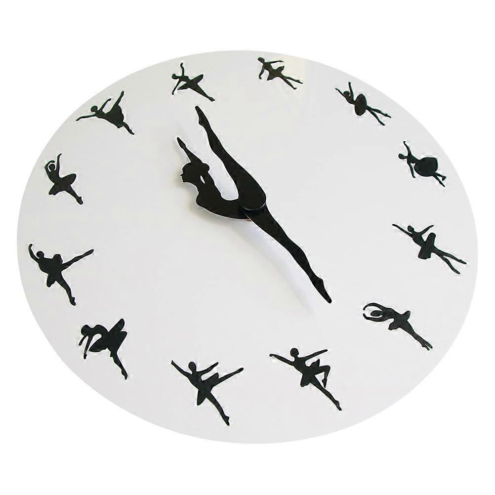 Charming Ballerina Wall Clock with Acrylic Material and Mute Movement for Home Decor White 1 Piece