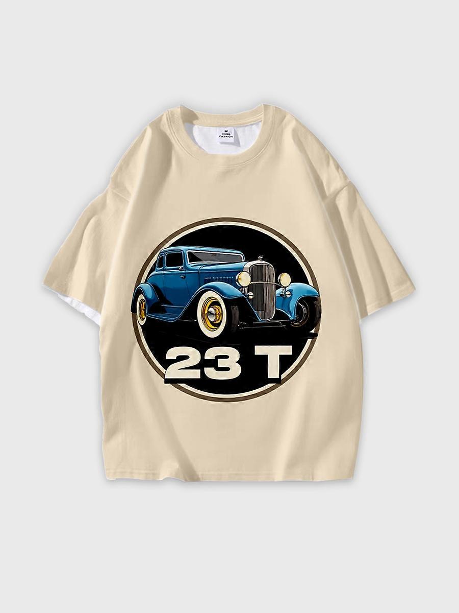 T-shirt round neck Pattern loose short sleeve N229