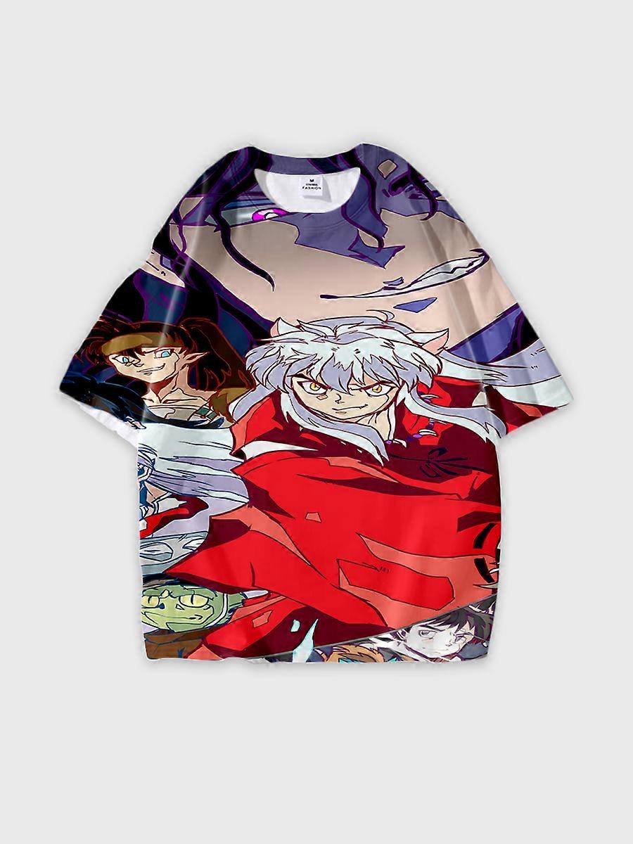 T-shirt round neck Role Pattern loose short sleeve D1313