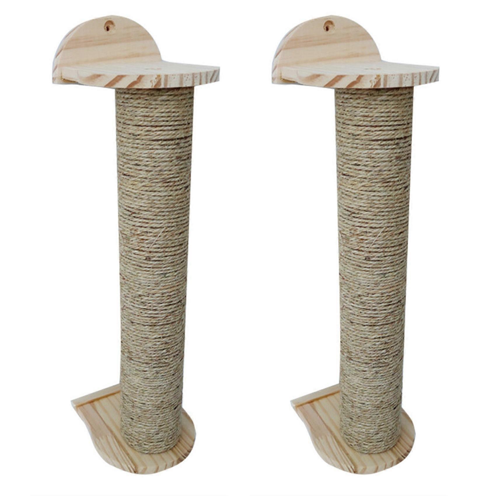 2X Wall-Mounted Cat Scratch Board Toy Sisal Climbing Frames Scratching Tree Cats Protecting Furnitur