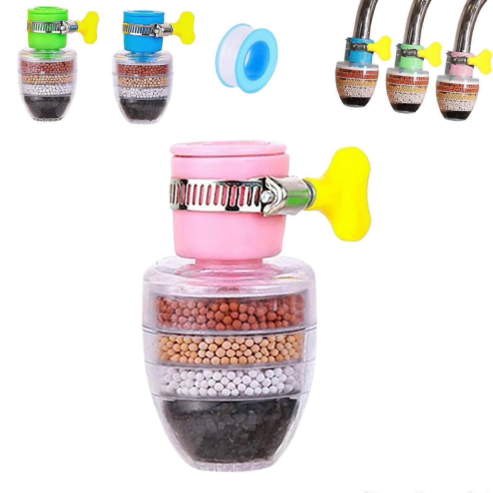 Magic Charcoal-Wasserfilter 6-Layer Filtration Water Filter For 1/2-3/4-Inch Faucets Pink