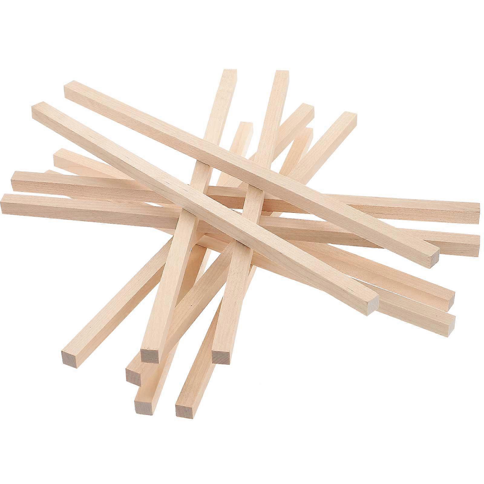 30pcs Unfinished Square Dowel Rods Craft Sticks for DIY Projects – Hardwood, Lightweight, Reusable for Creative Crafts, Models & Decorations