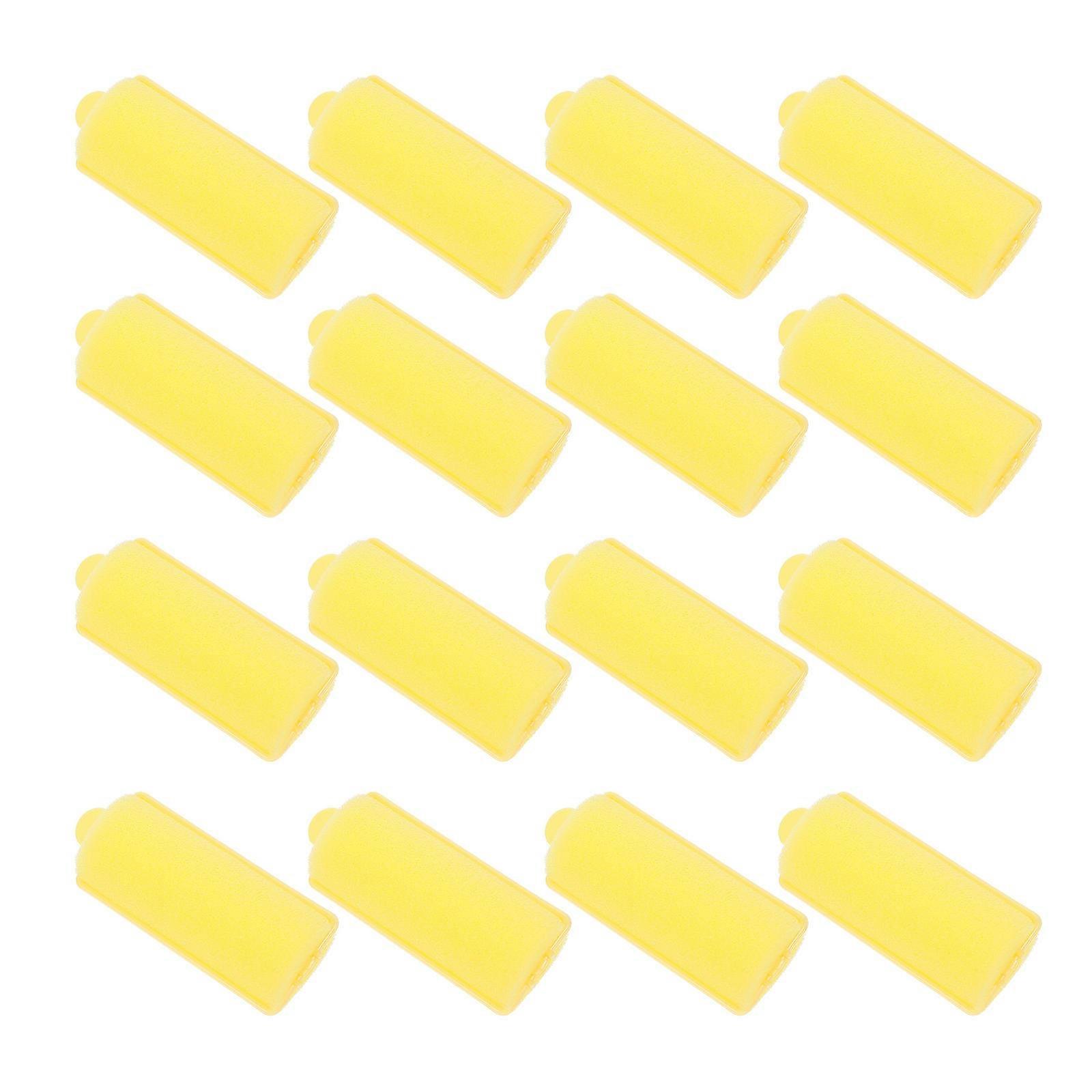 Sponge Hair Curlers for Women Yellow 20pcs Creates Wavy Hairstyles Without Heat Damage