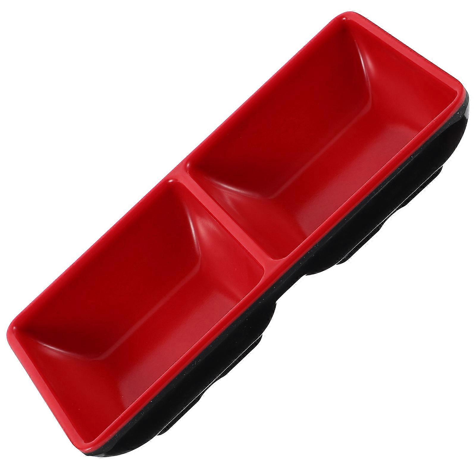 Red Sauce Dish for Daily Use Practical and charming 2 Compartment Design Fits Various Seasonings