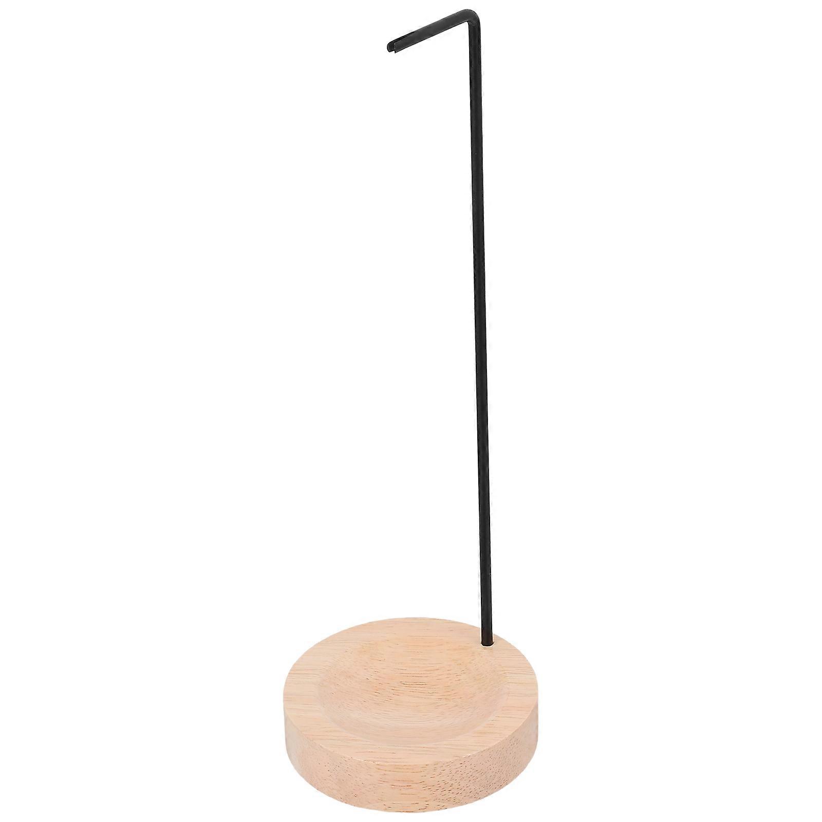 Elegant Incense Holder with Ash Tray for Sticks Made of Iron and Wood in Black Color for Home Use 6.5 x 3.2 inches