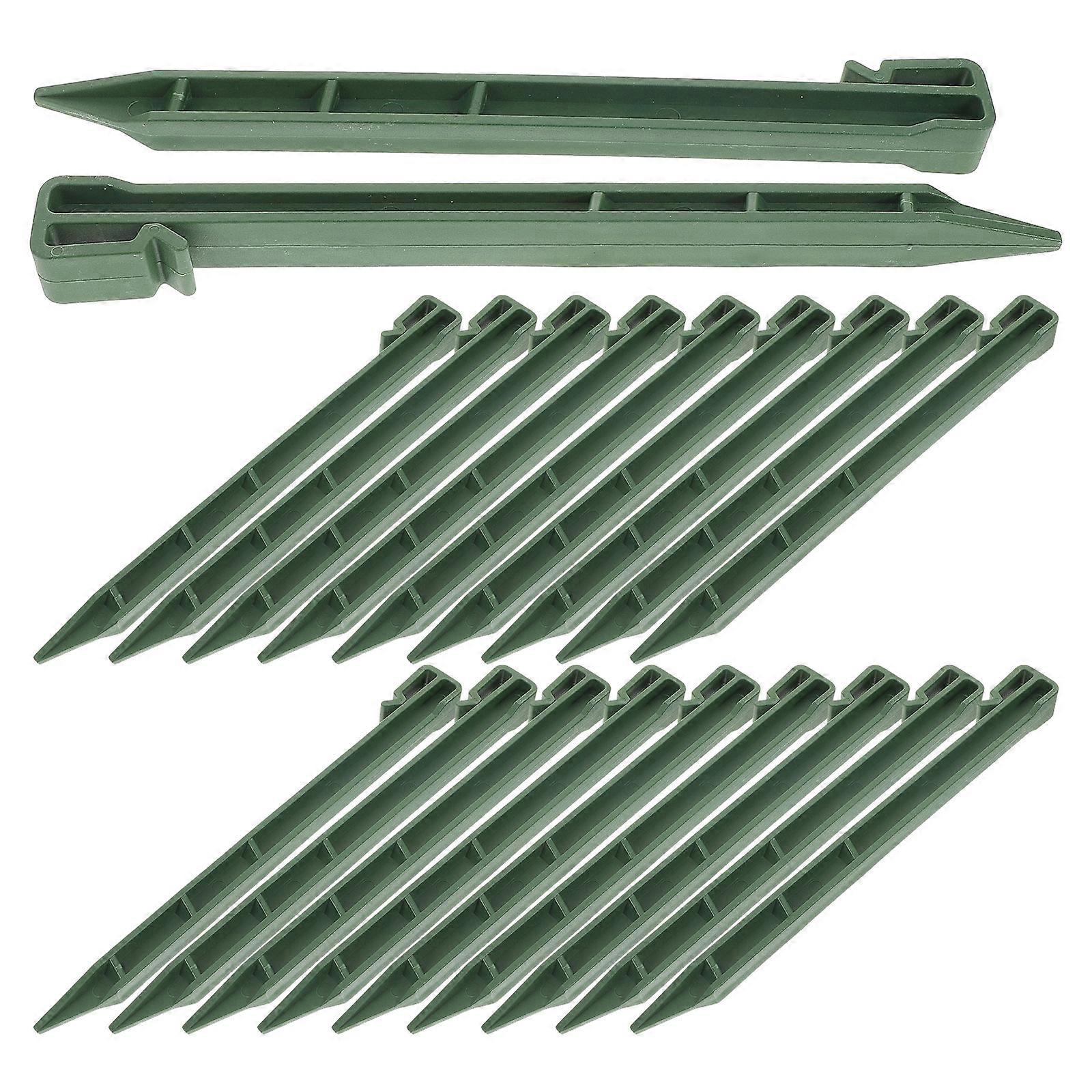 Heavy Duty Plastic Tent Stakes for Outdoor Use Green Color with Strong Holding Power 20 Pieces