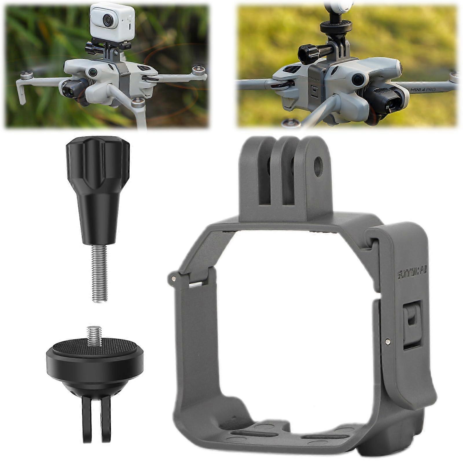 Mini 4 Pro Adapter Mount Holder for DJI Mini 4 Pro Camera Mount Extension Mount Accessories for GoPro 12/DJI Osmo Action 4 3 2/Insta360 GO 3 2 1