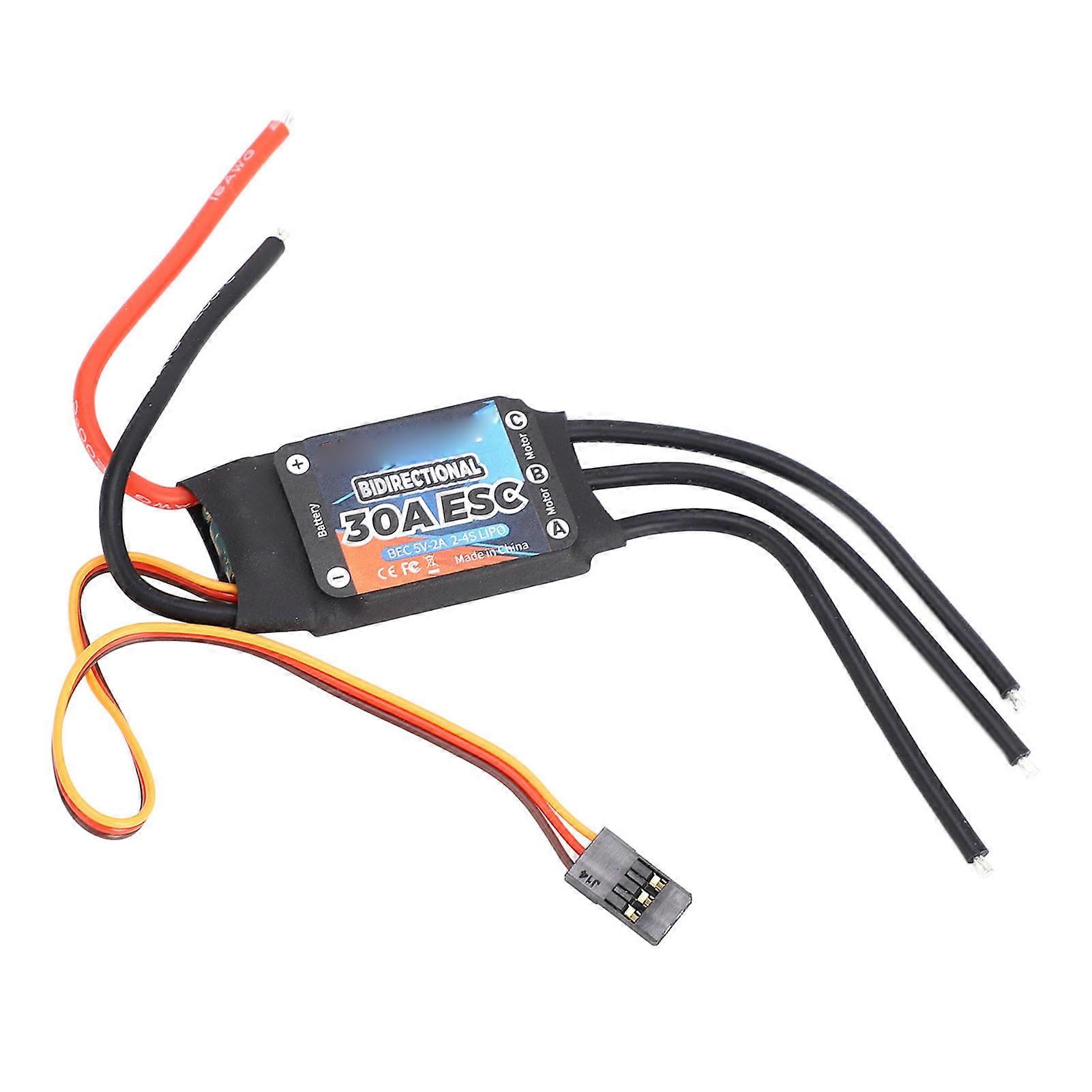 GTSKYTENRC Bidirectional 30A Brushless ESC Electric Speed Controller for RC Car Boat Underwater Propeller 