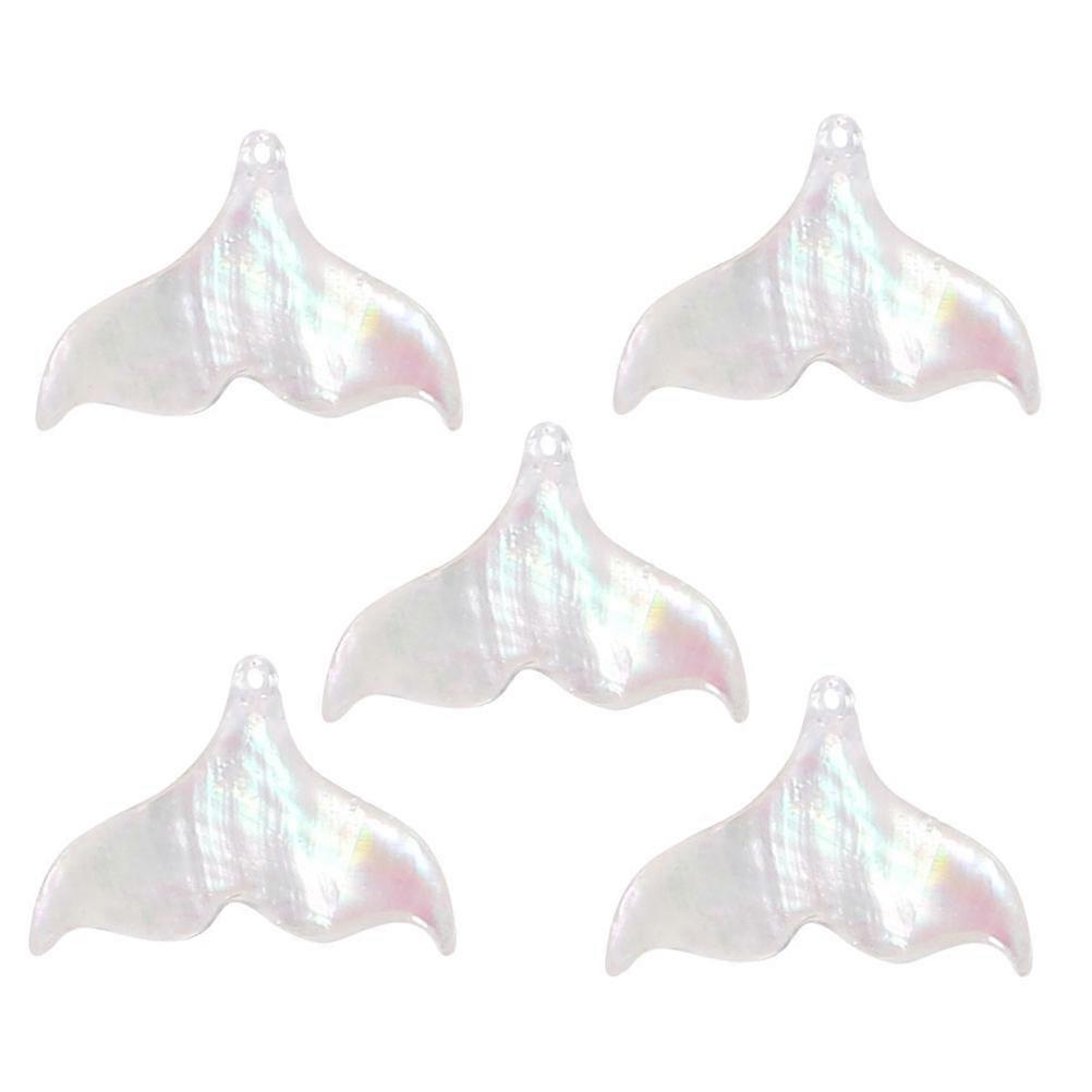 Jewelry Making Accessory 5Pcs Transparent Shell Pendants Fishtail Shape Suitable For DIY Projects Design