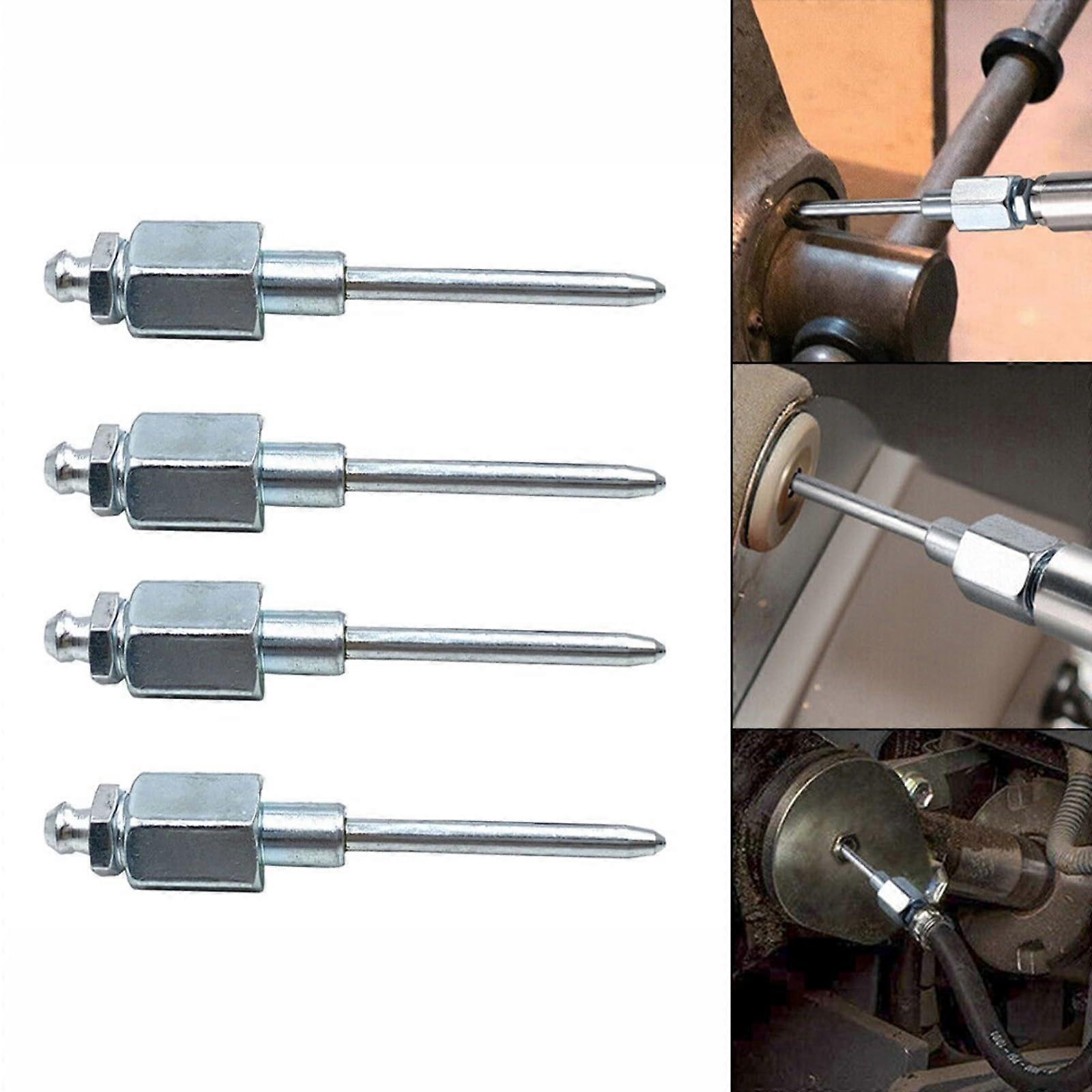 Grease Adapters 4-Pack Grease Needles Nozzle 1/8" NPT Thread Compatible with Standard Grease Guns
