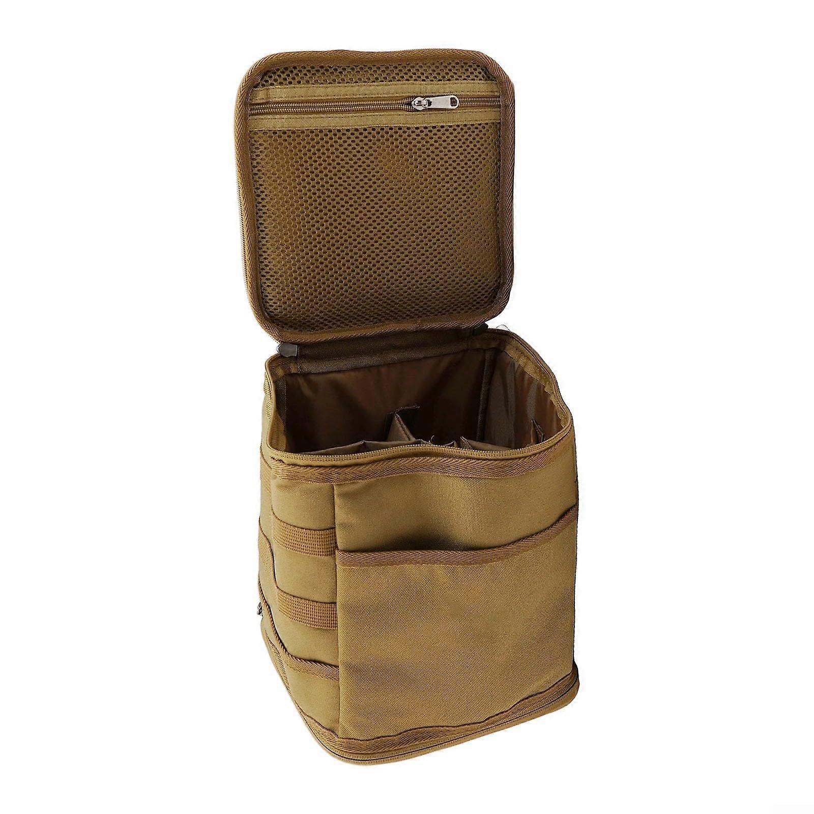 Camping Storage Bag With Design Khaki For Gas Stove Canisters And Pots